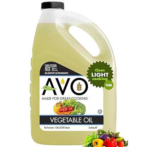 AVO Vegetable Oil 1 Gallon (128 fl 薬局衡オンス) - Neutral Taste Soybean Oil for Deep Frying, Baking \u0026 Everyday Cooking - High Heat Oil with Cholesterol Free, No Preservatives \u0026 Kosher Certified
