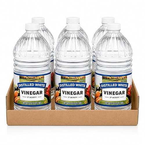 Generic Distilled White Vinegar, 5% Acidity, Multi-Purpose Cooking, Pickling, Cleaning \u0026 Laundry Vinegar, 6 Bottles, 64 fl 薬局衡オンス Each, 384 fl 薬局衡オンス Total