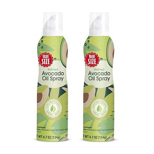 Generic 100% Pure Avocado Oil Cooking Spray 4.7 薬局衡オンス Non Stick Oil Spray インチ Metal Bottle, High Heat Cooking for Baking Frying \u0026 Grilling, Clean Even Spray, Shelf Stable Kitchen Essential (Pack of 2)