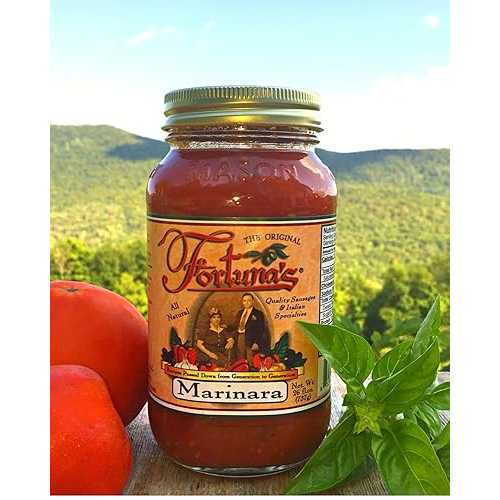 Fortuna\u0027s All-Natural Marinara Sauce - 26 fl 薬局衡オンス Jar / Nitrate-Free, Gluten-Free, Chunky Italian Sauce with Fresh Garlic, Basil \u0026 Tomatoes / Homemade Taste / Perfect for Pasta, Pizza \u0026 More!