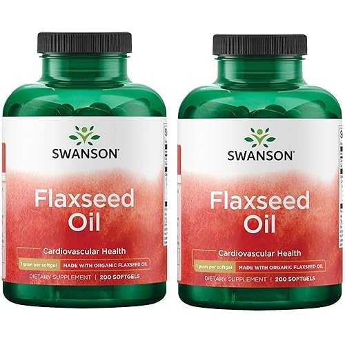 Swanson Flaxseed Oil Made with Organic Flaxseed Oil 1 g 200 Sgels (2 Pack)