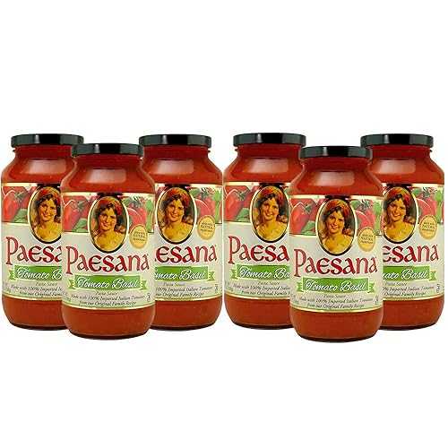 Paesana Traditional Tomato Basil Pasta Sauce Gluten Free, Vegan Friendly and made with 100% Imported Italian Tomatoes - Packed インチ the USA, 25 薬局衡オンス (6 Pack)