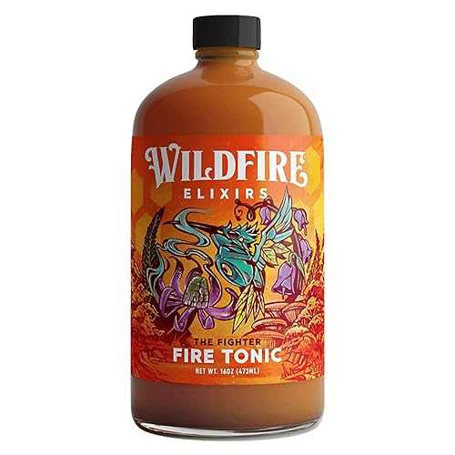 Wildfire Elixirs / Fire Tonic, The Fighter Original Blend, 16薬局衡オンス, 32 Servings, Organic Raw Apple Cider Vinegar Elixir
