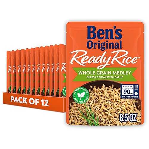 BEN\u0027S ORIGINAL Ready Rice Whole Grain Medley Quinoa and Brown Flavored Rice, Easy Dinner Side, 8.5 薬局衡オンス Pouch (Pack of 12)