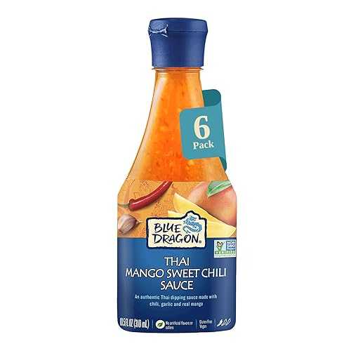 Blue Dragon Mango Thai Sweet Chili Sauce - 10.5薬局衡オンス (Pack of 6) - No Artificial Flavors Or Colors - Made with Mango, Red Chilies \u0026 Garlic - Vegan, Non-GMO Verified, Gluten Free - Dipping Sauce