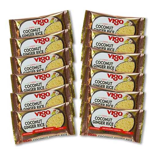 Vigo Authentic Coconut Ginger Rice, Imported Jasmine (Coconut Ginger, 8 Ounce (Pack of 12))