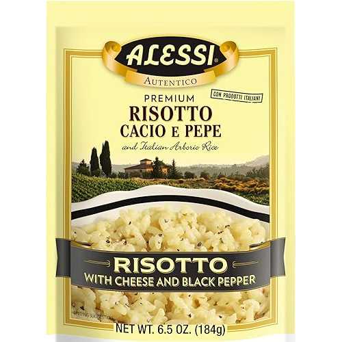 Alessi Autentico, Premium Seasoned Risotto, Italian Arborio Rice, Easy to Prepare, Cacio E Pepe 6.5 Ounce (Cheese \u0026 Pepper, Pack of 6)