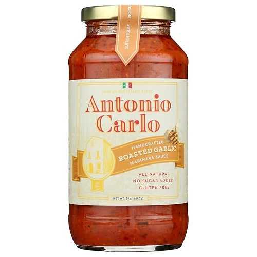 Antonio Carlo Gourmet Sauce Roasted Garlic Marinara Sauce, Gluten Free, 24 Ounces (Pack Of 6)