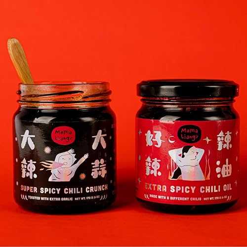 Mama Liang\u0027s Extra \u0026 Super Spicy Chili Oils (2 pack) (Chili Duo (one of each))