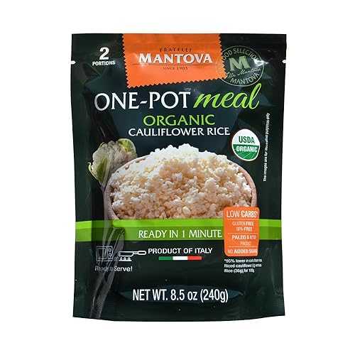 Mantova Organic Cauliflower Rice, 8.5 薬局衡オンス. (Pack of 6), Product of Italy, One-Pot Meal, Microwaveable, Ready-インチ-Minutes Cauliflower Rice, All-Natural, Healthy Rice Alternative, Ideal for Soups, Stews, Side Dishes, S