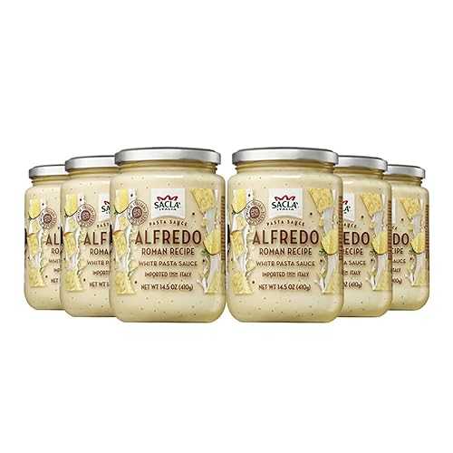 Sacla\u0027 Italia Alfredo Pasta Sauce, White Pasta Sauce, Imported from Italy, Non-GMO, 14.5 Ounce (Pack of 6)