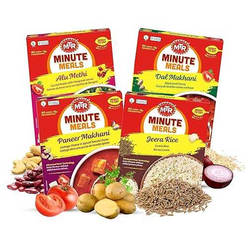 MTR Ready-To-Eat: Dhaba Mix - Assorted Pack of 4 (Alu Methi, Dal Makhani, Paneer Makhani, Jeera Rice) - Authentic Indian Food with No Added Preservatives - Suitable for Vegetarians