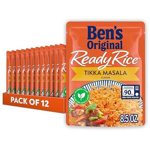 BEN\u0027S ORIGINAL Ready Rice Tikka Masala Flavored Rice, Easy Dinner Side, 8.5 薬局衡オンス Pouch