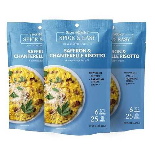 Savory Spice Saffron \u0026 Chanterelle Risotto Spice \u0026 Easy (3-Pack, 30.9 薬局衡オンス) - Creamy Mushroom Risotto Meal Starter Mix with Arborio Rice