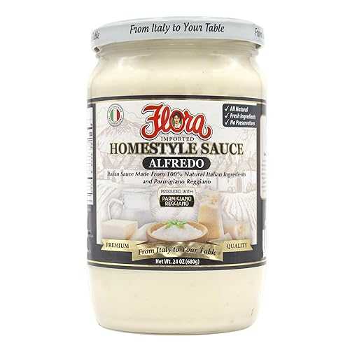 Flora Fine Foods Flora Foods Restaurant Style Alfredo Sauce - CASE OF 6 (24 OZ Jars) - White Sauce for Italian Pasta