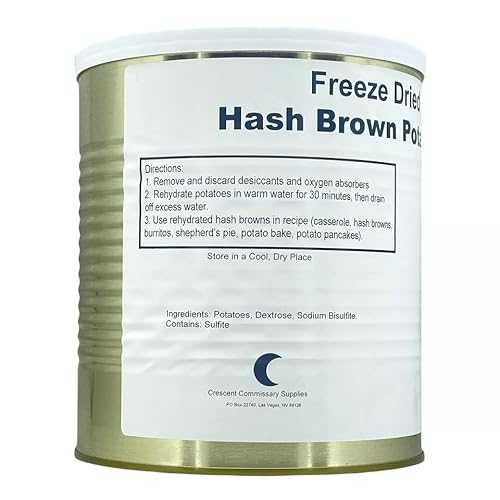 MOUNTAIN ESSENTIALS Military Surplus Freeze-Dried Hash Brown Potatoes 16 Oz Long Shelf Life, Lightweight Survival Food for Emergency, Camping, and Hiking 25+ Year Shelf Life Made インチ USA