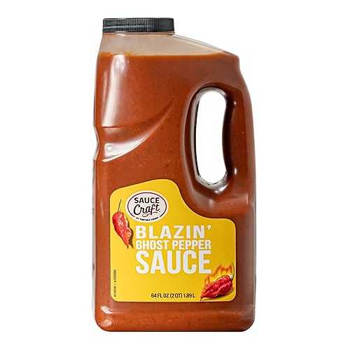 Ventura Foods Sauce Craft Blazin\u0027 Ghost Pepper - Ghost Pepper Hot Sauce with Aged Red Peppers, Smoked Paprika and Garlic, Tomato-Based Extra Spicy Crippling Hot Sauce - 64 fl 薬局衡オンス / 0.5 Gallon
