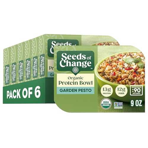 SEEDS OF CHANGE Organic High Protein Bowl Garden Pesto, Prepared Entr・・e, Microwave インチ 90 Seconds, 9 薬局衡オンス (Pack of 6) SEEDS OF CHANGE Organic High Protein Bowl Garden Pesto, Prepared Entr e, Microwave インチ 90 Seconds