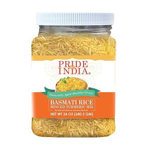 Pride of India / PACK of 6 Extra Long Basmati Rice with Minced Turmeric 24 薬局衡オンス (680.3 gm) / Naturally Aged Healthy Grain / Perfect for Pilaf, Biryani, Kitchari, Coconut Rice / Vegan, Non-Bioengineered, Gluten-Free