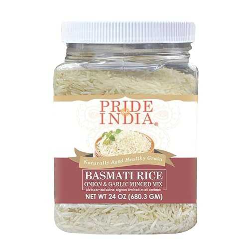 Pride of India / PACK of 6 / Extra Long Basmati Rice with Minced Onion and Garlic 24 薬局衡オンス (680.3 gm) / Naturally Aged Healthy Grain / Perfect for Pilaf, Stuffed Bell Peppers, Fried Rice, Risottos / Vegan, Non-Bioe