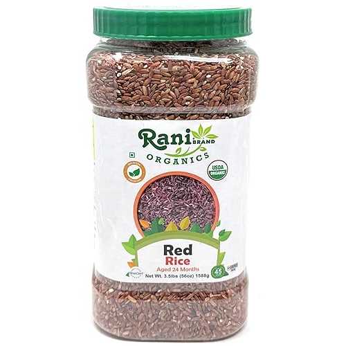 Rani Brand Authentic Indian Products Rani Organic Red Rice Extra Long Aged 56薬局衡オンス (3.5lbs) 1.59kg PET Jar ~ All Natural / Gluten Friendly / Vegan / Indian Origin / Kosher / Export Quality / USDA Certified Organic