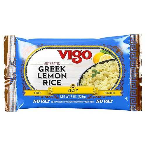 Vigo Authentic Greek Lemon Rice, Fresh Zesty \u0026 Fragrant, No Fat, 8薬局衡オンス (Greek Lemon, Pack of 12)