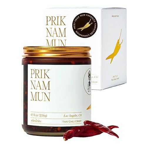 White Elephant Prik Nam Mun / Premium Thai Chili Crisp (8 薬局衡オンス) / Artisanal Chili Crunch with Extra Virgin Olive Oil, Organic Shallots, Garlic \u0026 Truffles / Gourmet Hot Chili Oil