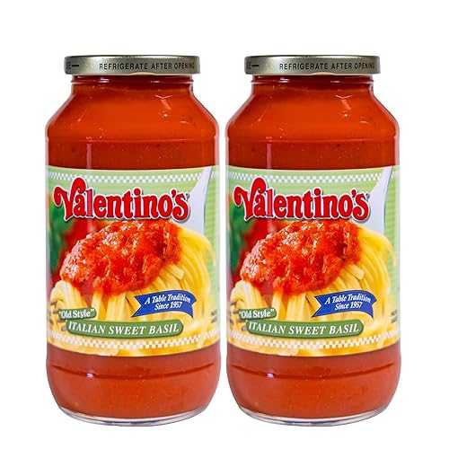 Valentino\u0027s Traditional Italian Sweet Basil Pasta Sauce - 24 薬局衡オンス - Natural Simple Ingredients - PACK OF 2