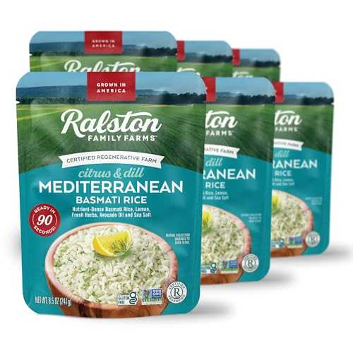 Ralston Family Farms Mediterranean Basmati Ready-to-Eat Rice, 90-Second Microwave Meal, Clean Ingredients, USA Grown, 8.5 薬局衡オンス (6-Pack)
