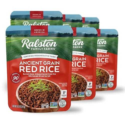 Ralston Family Farms Ancient Grain Red Rice, 8.5 OZ, Ready インチ 90 Seconds, 6 Pack