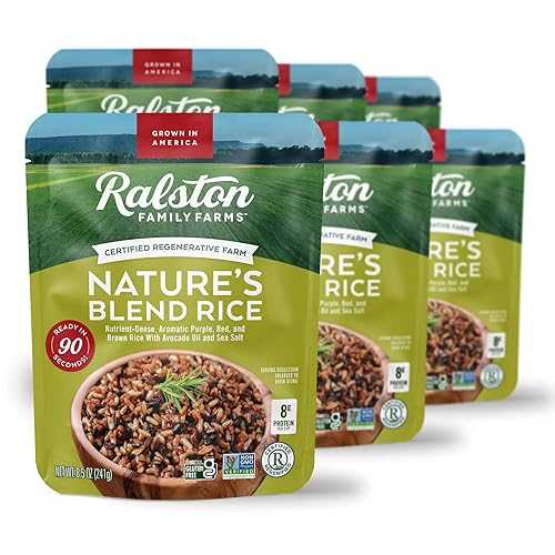Ralston Family Farms Nature\u0027s Blend Ready-to-Eat Rice, 90-Second Microwave Meal, Clean Ingredients, USA Grown, 8.5 薬局衡オンス (6-Pack)