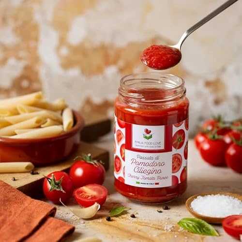 Italian Cherry Tomato Passata Puree 36.6薬局衡オンス / Made インチ Italy / 4 Jars of 9.9薬局衡オンス / EMILIA FOOD LOVE Selected with love インチ Italy