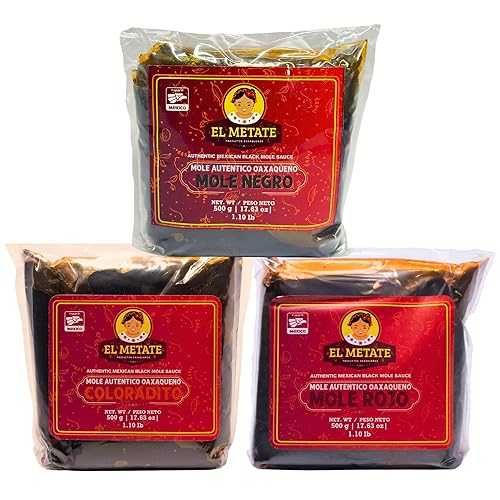 El Metate - Mole Variety Pack: Authentic Oaxaca Mole Negro, Rojo, and Coloradito - Traditional Mexican Sauce for Enchiladas, Tlayudas, and More - Organic Mole Paste and Mexican Salsas