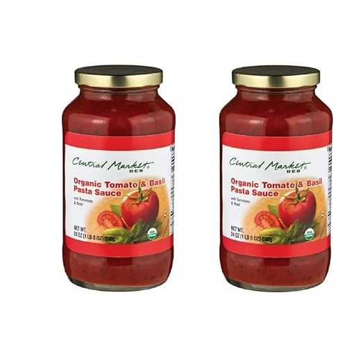 HEB Central Market Pasta Sauce - 2 jars (Organic Tomato \u0026 Basil 24薬局衡オンス)