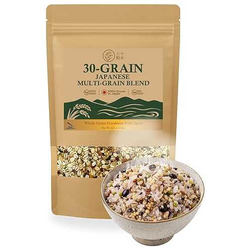 BAYU STORE 30-Grain Multigrain Rice Mix from Japan Mixed Grains Blend with Barley, Beans \u0026 Sesame for Buddha Bowls \u0026 Burritos, Whole Grains, Non-GMO, High Fiber, Just Mix with White Rice, Easy to Cook (240g)