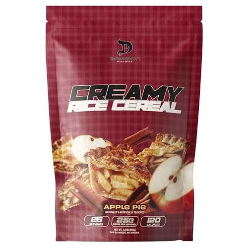 Dragon Pharma Creamy Rice Cereal, Gourmet Taste, Delicious Hot Cereal, Ready インチ Seconds, 25g Carbs (25 Servings, Apple Pie)