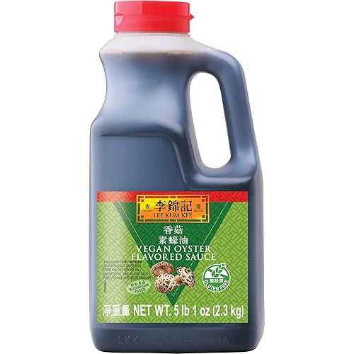 Lee Kum Kee Vegan Gluten Free Oyster Sauce, 2.3 kg (5 重量ポンド) Bulk Food Service Size Plant-Based Mushroom Stir Fry Sauce, Certified Gluten-Free, Rich Umami Flavor for Restaurants \u0026 High-Volume Cooking