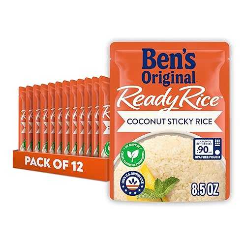 BEN\u0027S ORIGINAL Ready Rice Coconut Sticky Rice, Easy Dinner Side, 8.5 薬局衡オンス Pouch (Pack of 12)