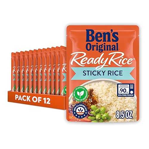 BEN\u0027S ORIGINAL Ready Rice Sticky Rice, Easy Dinner Side, 8.5 Oz Pouch (Pack of 12)