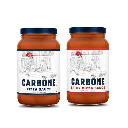 Carbone Classic \u0026 Spicy Pizza Sauce Bundle / Pizza Sauce Made with Fresh \u0026 All-Natural Ingredients / Non GMO, Vegan, Gluten Free, Low Carb, 14 Fl Oz (Pack of 2)