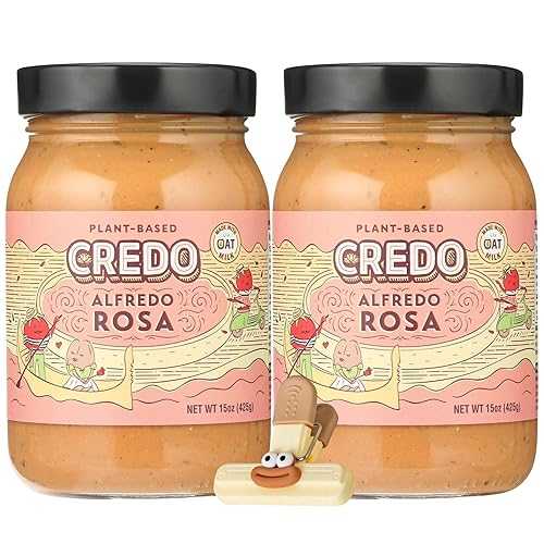 GROVE Credo Foods Sauce Alfredo Rosa 15 薬局衡オンス Pasta Sauce for Fettuccine Pasta and Spaghetti Meals Alfredo Style Cheese 2 pack with bag clips