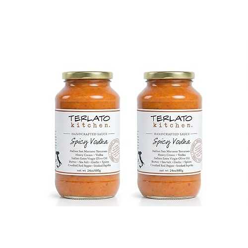 Terlato Kitchen Spicy Vodka Pasta Sauce (2-Pack, 24 薬局衡オンス Jars) Artisanal Small Batch Gourmet Sauce with San Marzano Tomatoes \u0026 Red Pepper flakes No Added Sugar