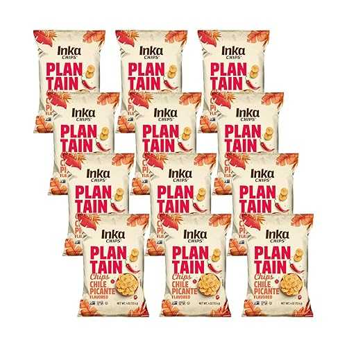 Inka Crops Plantain Chips, Chile Picante, 4 Ounce (Pack of 12)