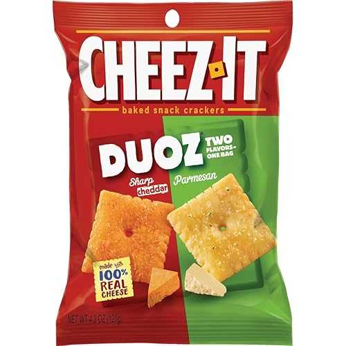 Keebler Cheez-It Duoz Sharp Cheddar/Parmesan Crackers 4.75 薬局衡オンス. Pegged - Case of: 66