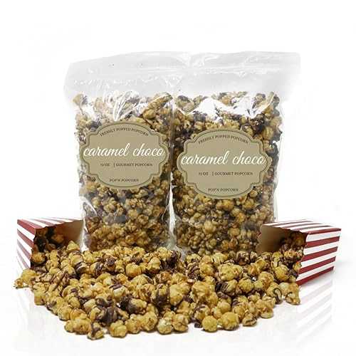 Pop N Popcorn Chocolate Covered Caramel Pop Corn - 72 薬局衡オンス Gourmet Caramel Pop Corn Drizzled with Dark Chocolate - Freshly-Popped and インチ a Resealable Bag Perfect for Movie Night