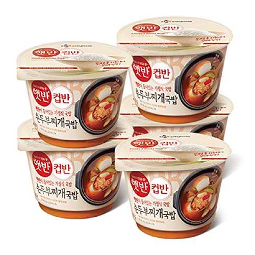 [ 5 Packs ] CJ Instant rice Cup Ban soft tofu steamed rice 173g