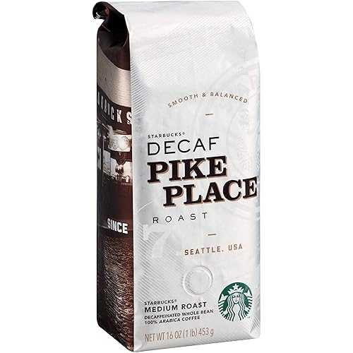 Starbucks Decaf Pike Place Whole Bean Coffee, 16 薬局衡オンス, Pack of 6