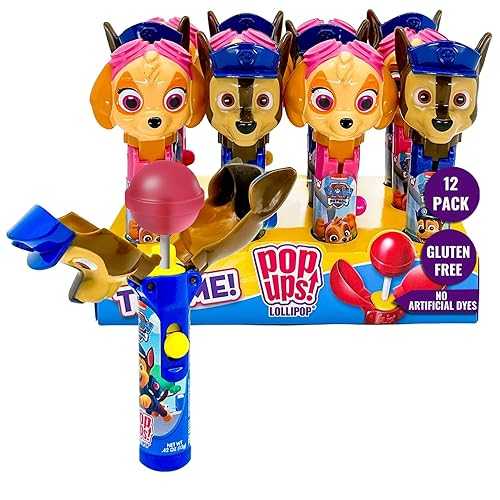 Pop Ups! Paw Patrol Lollipop Holder / Collectable Paw Patrol Toy Lollipop Case / Stocking Stuffers, Party Favors for Goodie Bags, Pi・・ata Candy, Game Prizes / Skye \u0026 Chase Bulk Set of 12 / Lollipops Included POPUPS