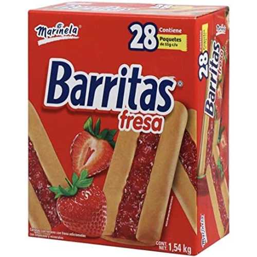 TECAMPANA PAQUETE DE BARRITAS DE FRESA 28 PAQUETITOS DE 55g