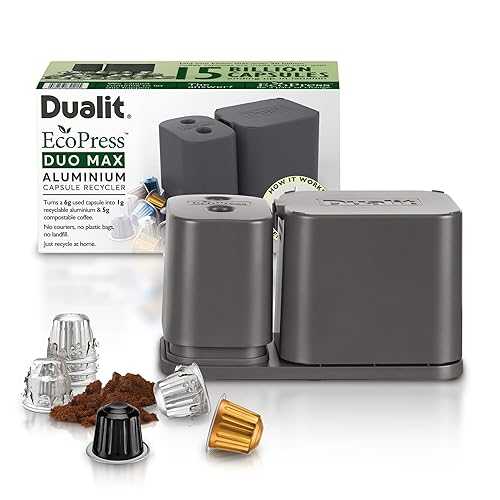 Dualit EcoPress Duo Max Aluminium Coffee Capsule Recycling Tool Premium Eco Friendly Tool Original Size Capsules \u0026 Coffee Grounds